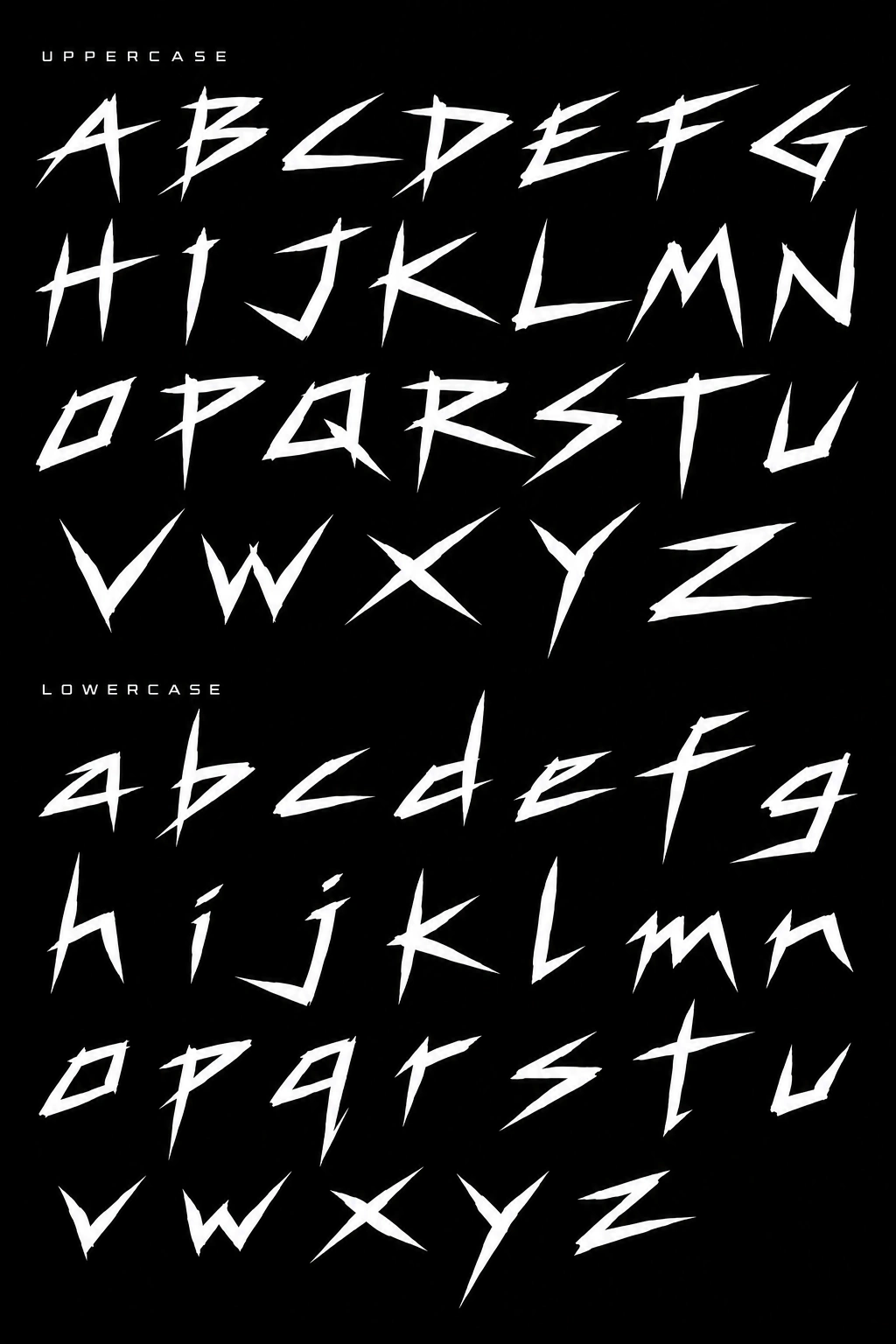 Les 26 lettres en majuscules et les 26 lettres en minuscules de l alphabet CR.