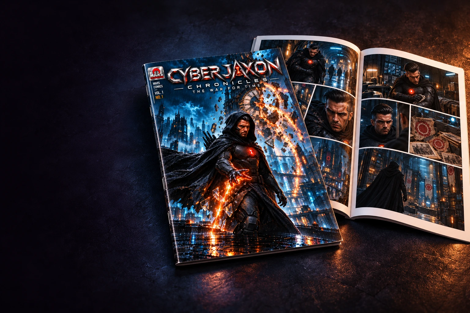 Couverture et pages intérieures de Cyber Jaxon Chronicles — The War for Time, volume 1, numéro 1
